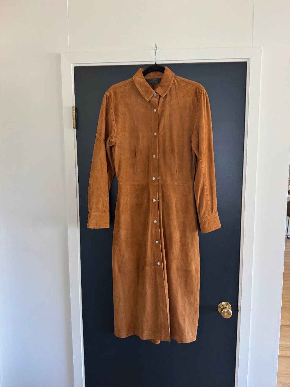 Rag & Bone 100% Suede Midi Shirt Dress